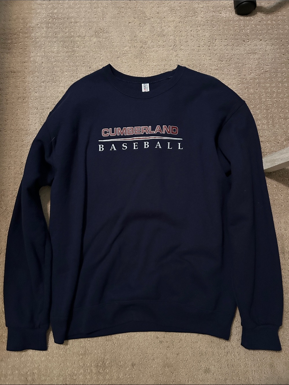Jerzees Navy Cumberland University Baseball Crewneck Sweatshirt